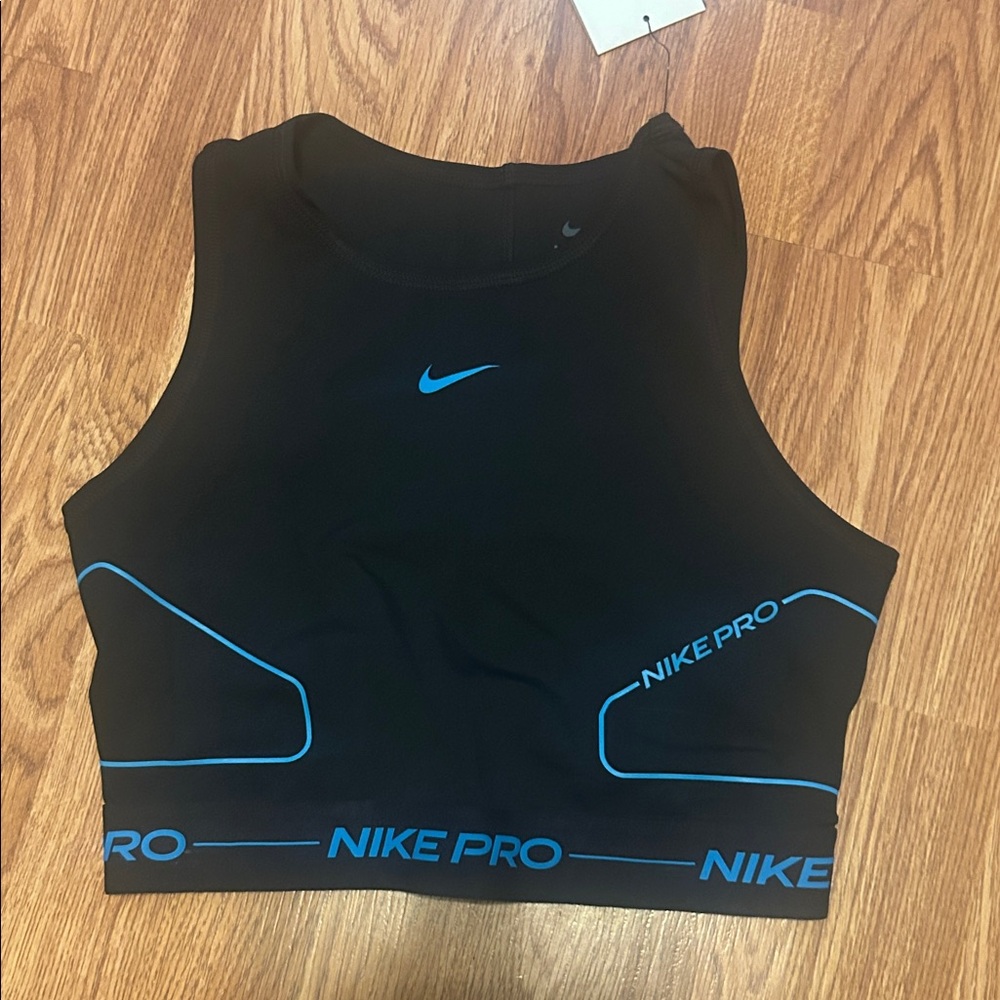 Nike Black Sports Tank with Blue Accents